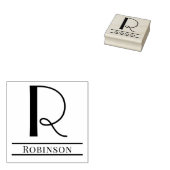 Einfaches, feines Single Initial Monogram Name #7 Gummistempel (Stempel)