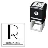 Einfaches, feines Single Initial Monogram Name #7 Permastempel (Beispiel)