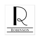 Einfaches, feines Single Initial Monogram Name #7 Permastempel (Design)