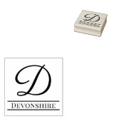 Einfaches, feines Single Initial Monogram Name #8 Gummistempel (Stempel)