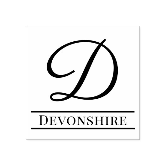 Einfaches, feines Single Initial Monogram Name #8 Gummistempel (Prägung)