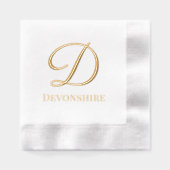 Einfaches, feines Single Initial Monogram Name #8N Servietten Mit Folie (Vorderseite)