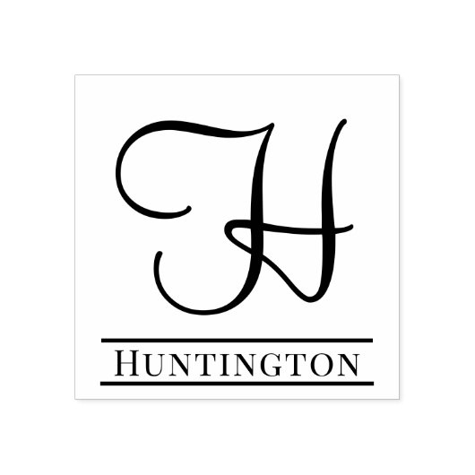 Einfaches, feines Single Initial Monogram Name #9 Gummistempel (Prägung)