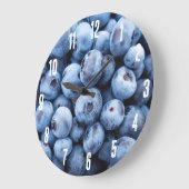 Einfaches Feinschmecker Blueberry-Muster Große Wanduhr (Winkel)