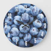Einfaches Feinschmecker Blueberry-Muster Große Wanduhr (Vorderseite)