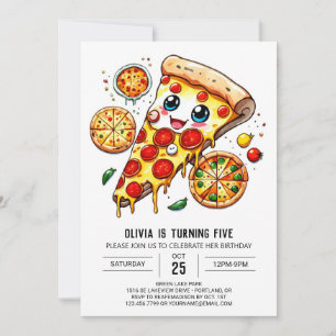 Einfaches Feinschmecker Pizza Birthday Einladung