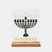 Einfaches Festival der Lichter Menorah Hanukkah Acrylschild (Vorderseite)