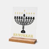 Einfaches Festival der Lichter Menorah Hanukkah Acrylschild (Winkel)