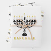Einfaches Festival der Lichter Menorah Hanukkah Geschenkpapier Set (Beispiel)