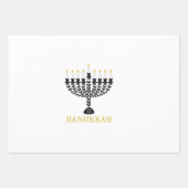 Einfaches Festival der Lichter Menorah Hanukkah Geschenkpapier Set (Vorderseite)