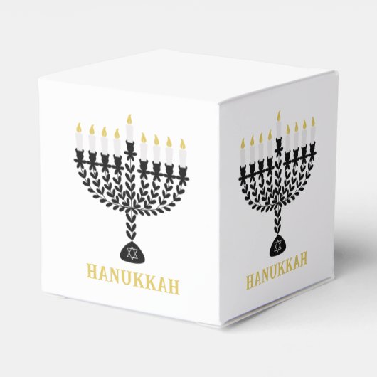 Einfaches Festival der Lichter Menorah Hanukkah Geschenkschachtel (Rückseite)