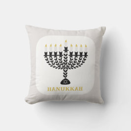 Einfaches Festival der Lichter Menorah Hanukkah Kissen