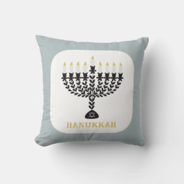 Einfaches Festival der Lichter Menorah Hanukkah Kissen