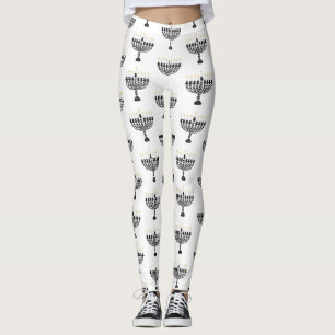 Einfaches Festival der Lichter Menorah Hanukkah Leggings