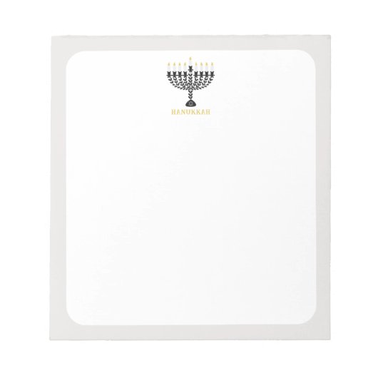 Einfaches Festival der Lichter Menorah Hanukkah Notizblock (Vorderseite)