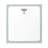 Einfaches Festival der Lichter Menorah Hanukkah Notizblock (Vorderseite)