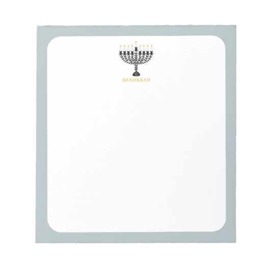 Einfaches Festival der Lichter Menorah Hanukkah Notizblock (Vorderseite)