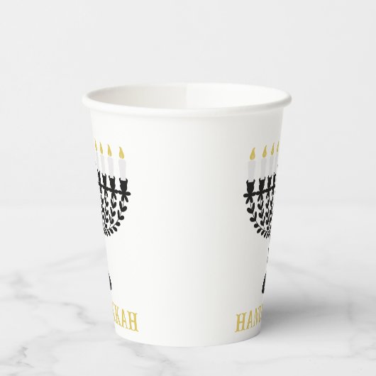 Einfaches Festival der Lichter Menorah Hanukkah Pappbecher (Links)