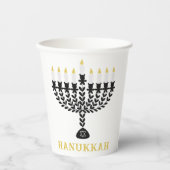Einfaches Festival der Lichter Menorah Hanukkah Pappbecher (Vorderseite)