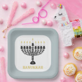 Einfaches Festival der Lichter Menorah Hanukkah Pappteller (Party)
