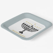 Einfaches Festival der Lichter Menorah Hanukkah Pappteller (Gewinkelt)