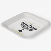 Einfaches Festival der Lichter Menorah Hanukkah Pappteller (Gewinkelt)