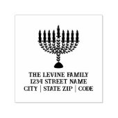 Einfaches Festival der Lichter Menorah Hanukkah Permastempel (Design)