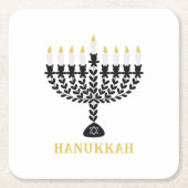 Einfaches Festival der Lichter Menorah Hanukkah Rechteckiger Pappuntersetzer (Vorderseite)