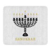 Einfaches Festival der Lichter Menorah Hanukkah Schneidebrett (Vorderseite)