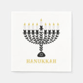 Einfaches Festival der Lichter Menorah Hanukkah Serviette (Vorderseite)