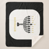 Einfaches Festival der Lichter Menorah Hanukkah Sherpadecke (Vorderseite)