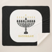 Einfaches Festival der Lichter Menorah Hanukkah Sherpadecke (Vorderseite (Horizontal))