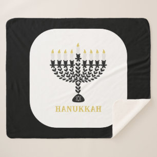 Einfaches Festival der Lichter Menorah Hanukkah Sherpadecke