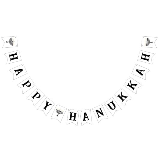 Einfaches Festival der Lichter Menorah Hanukkah Wimpelkette (Alle)