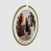 Einfaches festliches Goldenes Weihnachtsfamilienfe Ornament (Vorderseite)