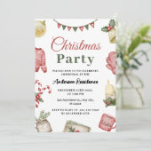 Einfaches festliches Weihnachtsfest im Wasserfarbe Einladung (Stehend Vorderseite)