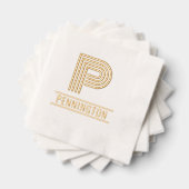 Einfaches, fettartiges Single Anfangsmonogramm Nam Servietten Mit Folie (Insitu (Gestapelt))