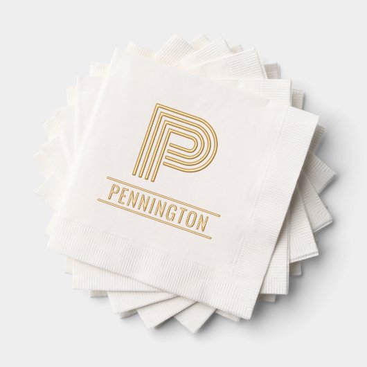 Einfaches, fettartiges Single Anfangsmonogramm Nam Servietten Mit Folie (Insitu (Gestapelt))