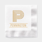 Einfaches, fettartiges Single Anfangsmonogramm Nam Servietten Mit Folie (Vorderseite)