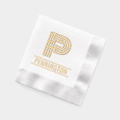 Einfaches, fettartiges Single Anfangsmonogramm Nam Servietten Mit Folie (Links)