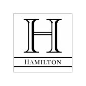 Einfaches, fettartiges Single Anfangsname des Mono Gummistempel (Prägung)