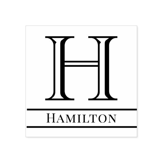 Einfaches, fettartiges Single Anfangsname des Mono Gummistempel (Prägung)