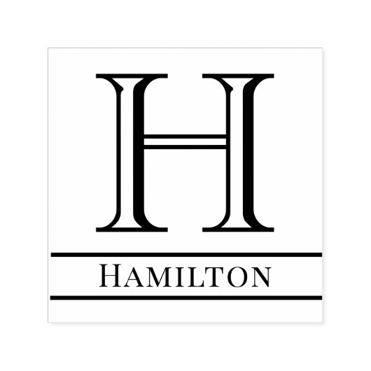 Einfaches, fettartiges Single Anfangsname des Mono Permastempel (Design)