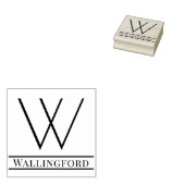 Einfaches fettes einzelnes Initial-Monogramm Name Gummistempel (Stempel)