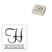 Einfaches fettes einzelnes Initial-Monogramm Name Gummistempel (Stempel)