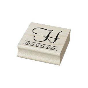 Einfaches fettes einzelnes Initial-Monogramm Name Gummistempel