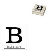 Einfaches fettes einzelnes Initial-Monogramm Name Gummistempel (Stempel)