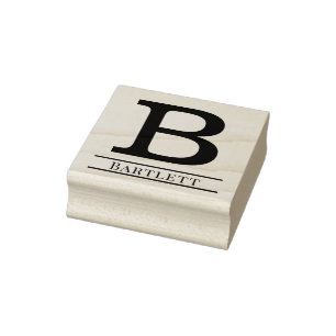 Einfaches fettes einzelnes Initial-Monogramm Name  Gummistempel