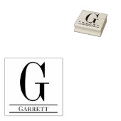 Einfaches fettes einzelnes Initial-Monogramm Name Gummistempel (Stempel)