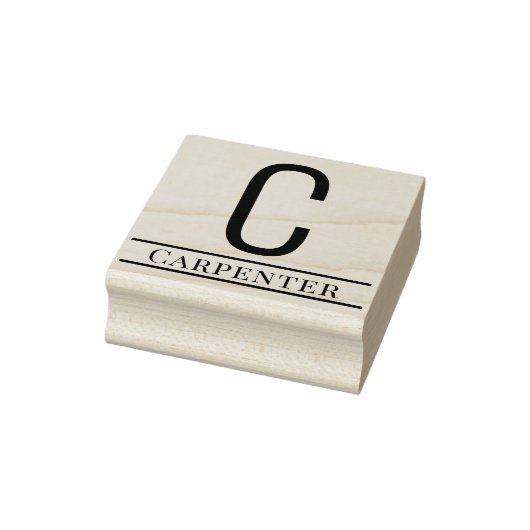 Einfaches fettes einzelnes Initial-Monogramm Name Gummistempel (Stempel)